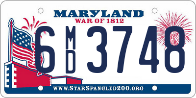 MD license plate 6MD3748