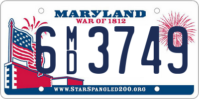 MD license plate 6MD3749