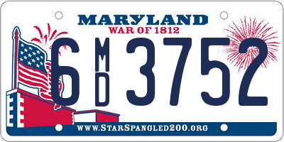 MD license plate 6MD3752