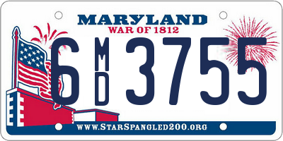 MD license plate 6MD3755