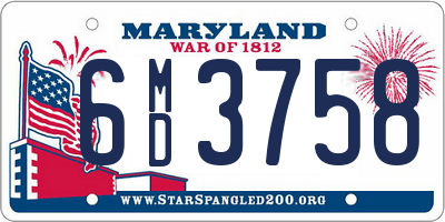 MD license plate 6MD3758