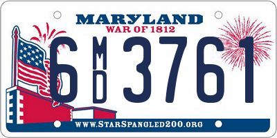 MD license plate 6MD3761