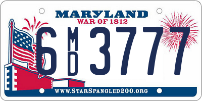 MD license plate 6MD3777