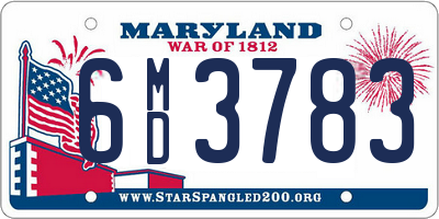 MD license plate 6MD3783