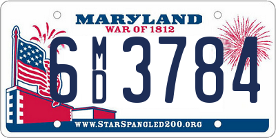 MD license plate 6MD3784