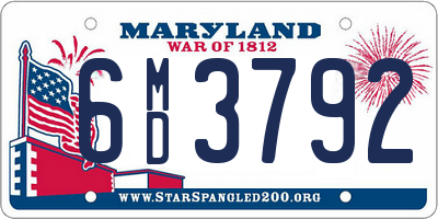 MD license plate 6MD3792