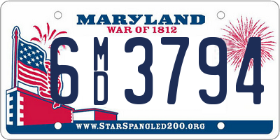 MD license plate 6MD3794