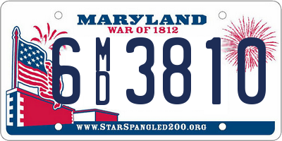 MD license plate 6MD3810