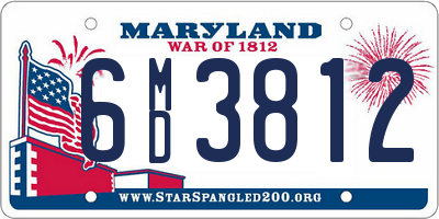 MD license plate 6MD3812