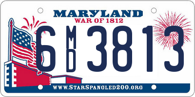 MD license plate 6MD3813