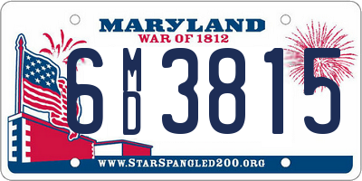 MD license plate 6MD3815