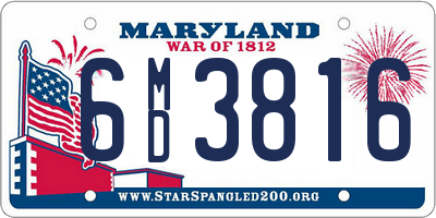 MD license plate 6MD3816