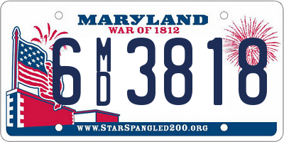 MD license plate 6MD3818