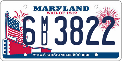 MD license plate 6MD3822