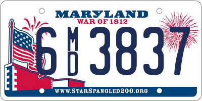 MD license plate 6MD3837