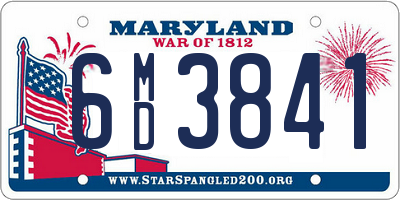 MD license plate 6MD3841