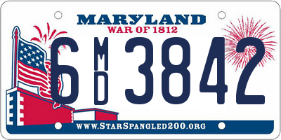 MD license plate 6MD3842