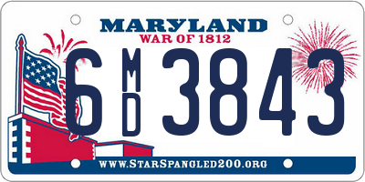 MD license plate 6MD3843