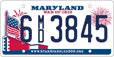 MD license plate 6MD3845