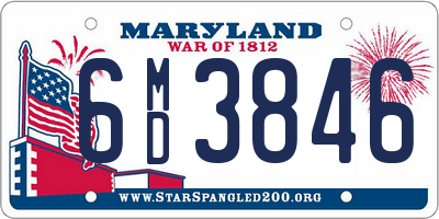 MD license plate 6MD3846