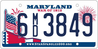 MD license plate 6MD3849