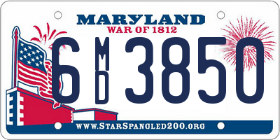 MD license plate 6MD3850