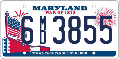 MD license plate 6MD3855