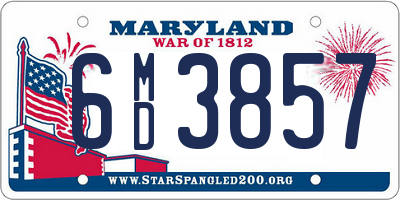 MD license plate 6MD3857