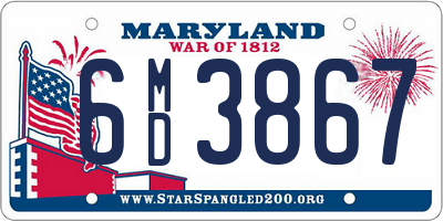 MD license plate 6MD3867