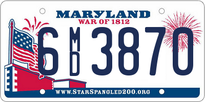 MD license plate 6MD3870