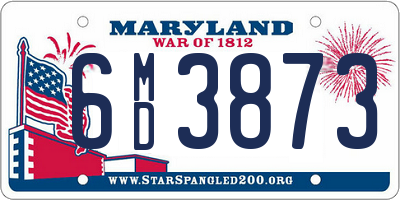 MD license plate 6MD3873