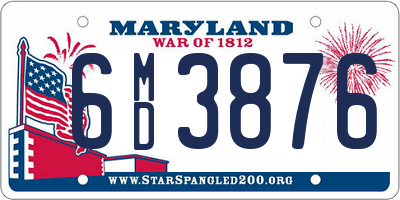 MD license plate 6MD3876