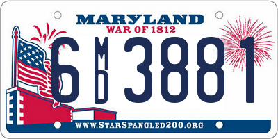 MD license plate 6MD3881