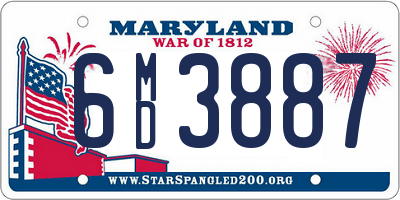 MD license plate 6MD3887