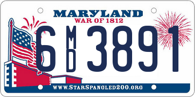 MD license plate 6MD3891