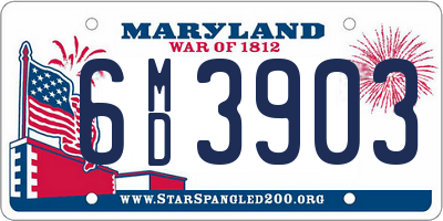 MD license plate 6MD3903