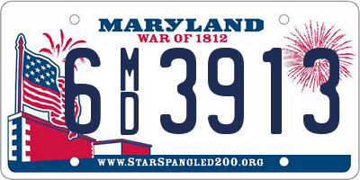 MD license plate 6MD3913