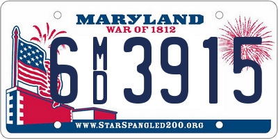 MD license plate 6MD3915