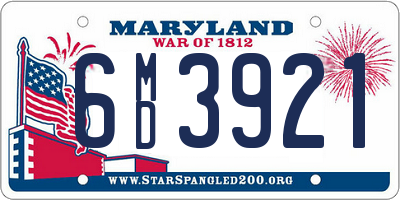 MD license plate 6MD3921