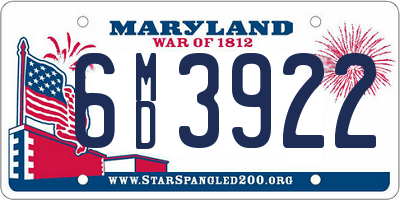 MD license plate 6MD3922