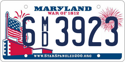 MD license plate 6MD3923