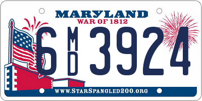 MD license plate 6MD3924