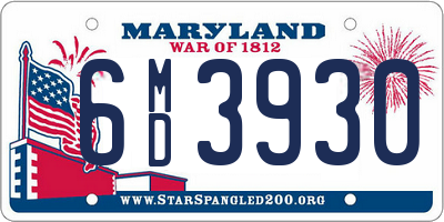 MD license plate 6MD3930