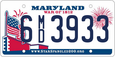 MD license plate 6MD3933