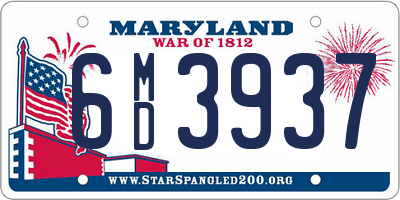 MD license plate 6MD3937