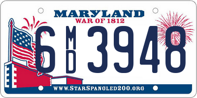 MD license plate 6MD3948