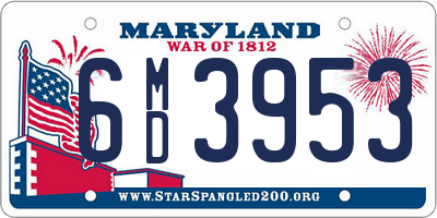 MD license plate 6MD3953