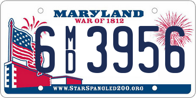 MD license plate 6MD3956