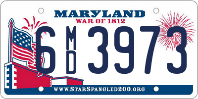 MD license plate 6MD3973
