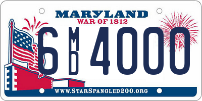 MD license plate 6MD4000